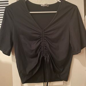 Black Rushed Top